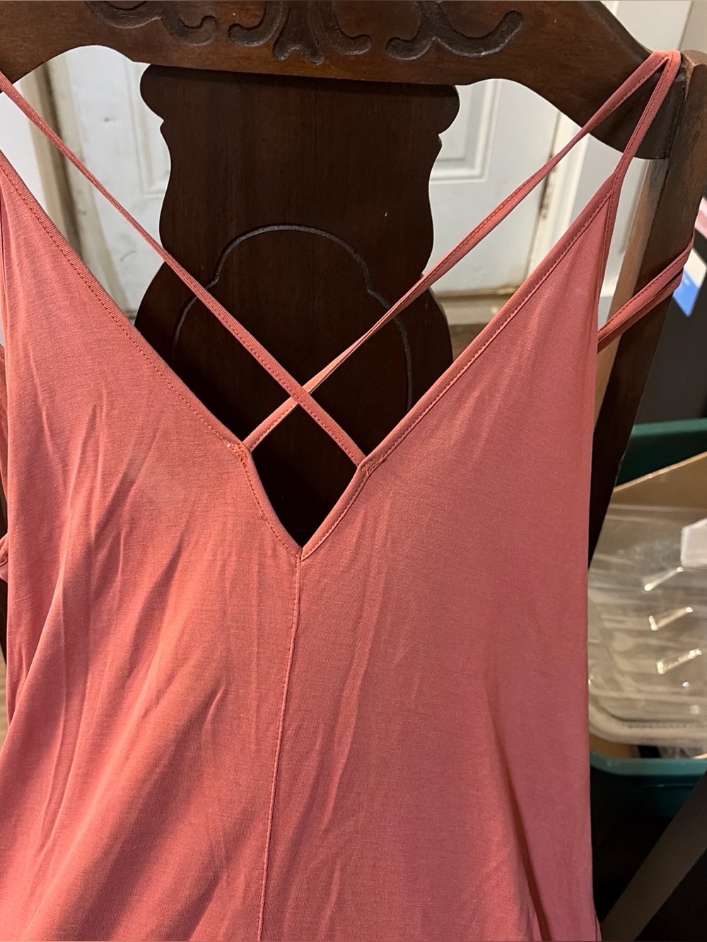 Women's Sleeveless V-Neck Cami dress- Dusty Rose
